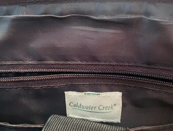 Coldwater Creek Brown Faux Leather Computer Laptop Briefcase Bag rarely used - Image 3