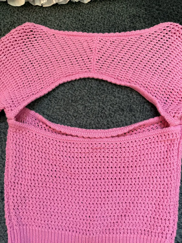 american eagle open back crochet sweater top - Image 6
