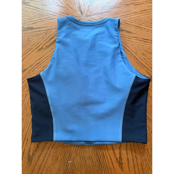 YPB Abercrombie & Fitch Blue Henley‎ Active Crop Top Tank Small - Image 7