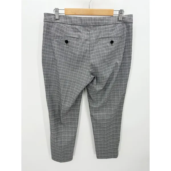 Banana Republic Gray Avery Glen Plaid Tie Waist Tailored Ankle Pant‎ Womens 8 - Image 2