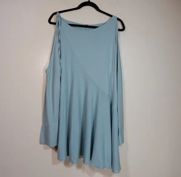Free People Clear Skies Asymmetrical Cold Shoulder Tunic Dress - Image 5