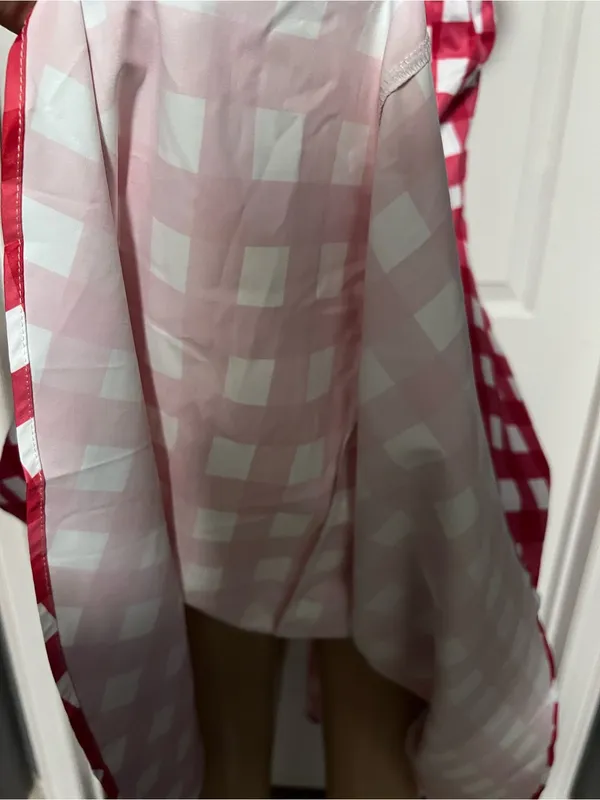 NWT Red and White Gingham plaid Midi check Sundress L costume vintage inspired - Image 10