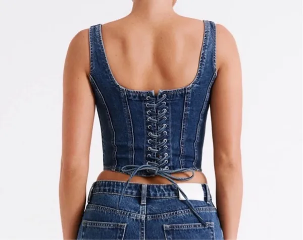 Meshki Denim Corset Top - Image 5