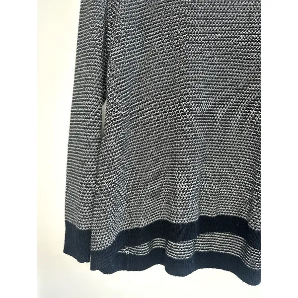 Madewell Size L Women's Pullover Striped Black‎ White Textured Knit Long Sleeve - Image 6