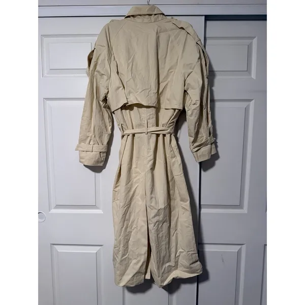 Zara ZW Collection High Neck Butter Trench Coat Luxury City Fall Runway - Image 4