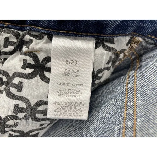 Sam Edelman Medium Blue‎ Wash The Riley Asymmetrical Raw Hem Denim Jean Skirt 29 - Image 5