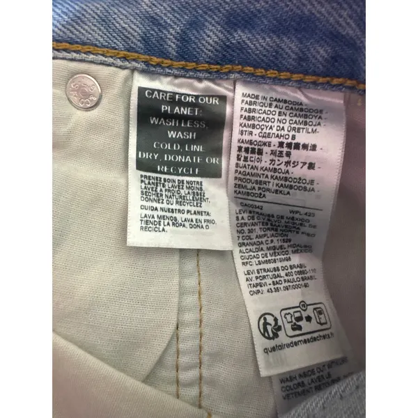 Levis 501 Original Fit Women Blue Denim Straight Leg Button Fly Jeans 31x30 - Image 10