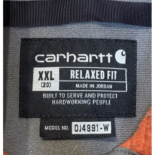 Carhartt Women's Fleece Pullover Sherpa 1/4 Snap Relaxed Fit 0J4991-W Orange XXL - Image 5