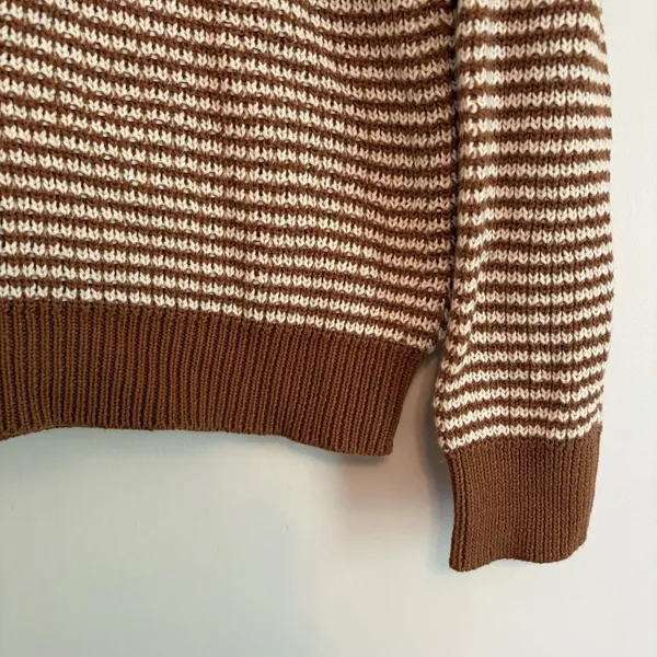 Hem & Thread Medium Rust White Patterned‎ Sweater Pullover Grandpacore - Image 5