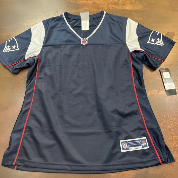 Pro Line New England Patriots Rep Jersey Blank Women's Medium Blue NFL Football - Image 2