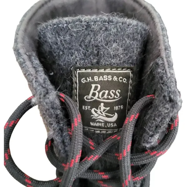 GH Bass & Co Harlequin Duck Boots Womens 6 Gray Wool Lace Up Ankle Rain Outdoor - Image 9