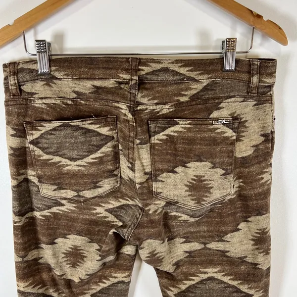 Lauren Ralph Lauren Southwestern Aztec Print Skinny Jeans Brown Tan Size 10‎ - Image 7