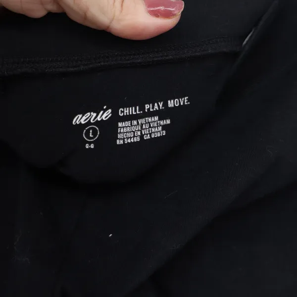 Aerie Leggings Women L Chill Play Move Black Cotton Stretch Excellent - Image 2