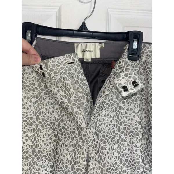 Anthropologie Elevenses Lace Front Trousers 12 Boho Indie Sleaze Office Stretch - Image 5