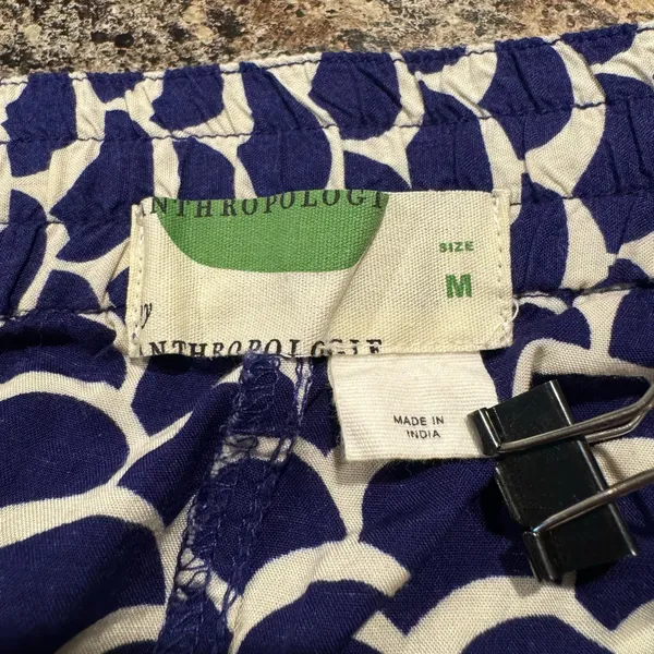 Anthropologie Pants Pull On Boho Coastal Resort Preppy Nautical Blue Size Medium - Image 2