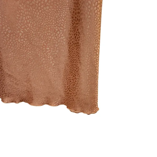 Nicole Miller Orange Animal Print Elastic Waist Satin A-Line Midi Skirt Size XL - Image 3