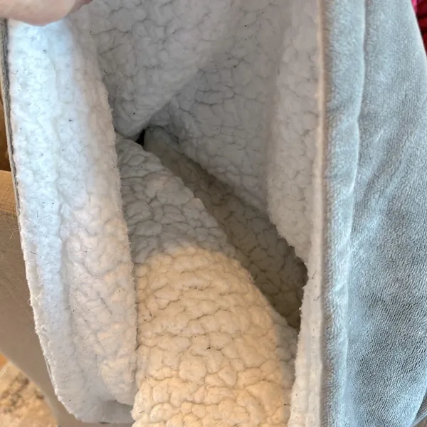 The Comfy Snuggie Pullover Blanket Gray Velvety Sherpa Robe Womens XS S M L XL - Image 15