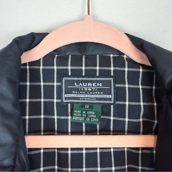 Lauren Ralph Lauren Black Waxed‎ Cotton Barn Jacket Chore Coat Size Small - Image 3