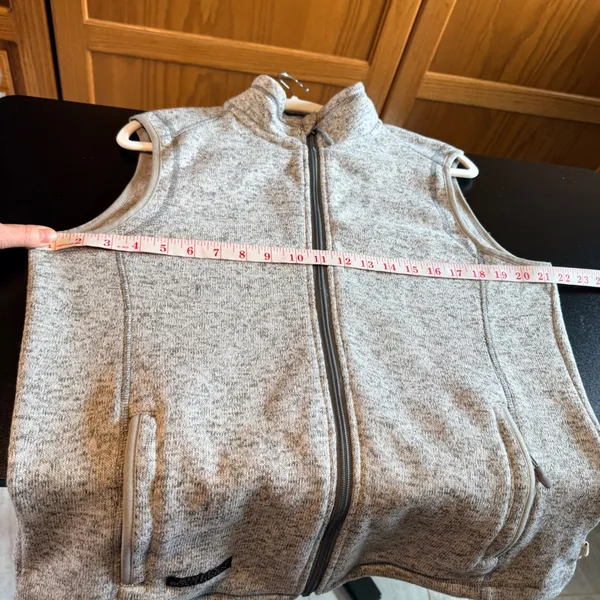Simply Southern Large Heather Grey Full Zip Sweater Vest Mock Neck Pockets - Image 7