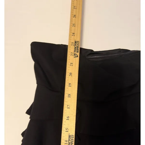 Lulus Strapless Mini Dress Small Black Ruffle Bodycon‎ Cocktails teen dance - Image 6