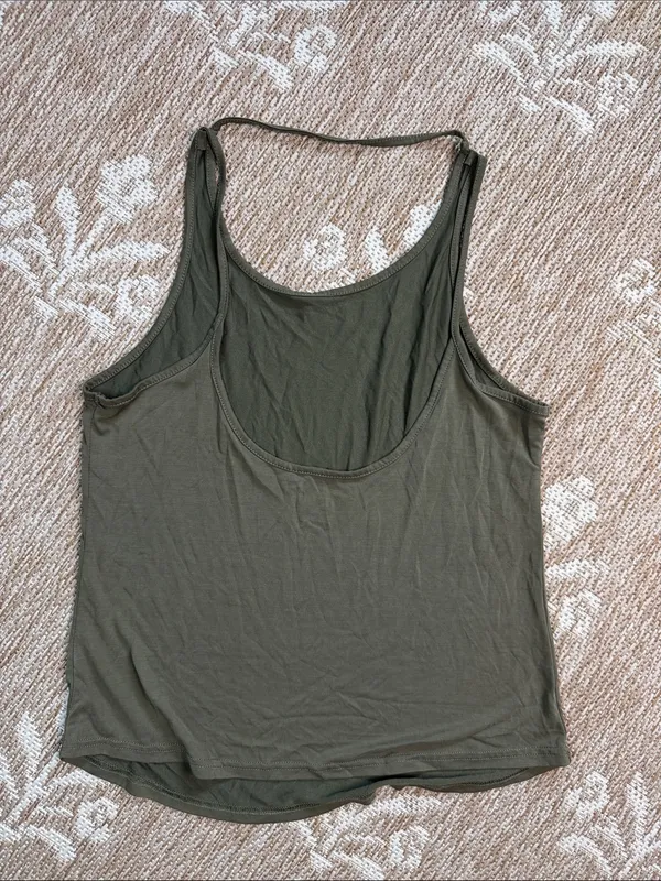 Women’s Olive Green Tank Top - Classic Racerback - Image 2