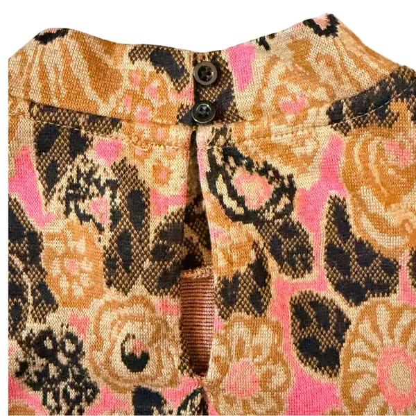 Anthropologie Maeve Floral Knit Top Mock Neck M 🌸🤎✨ - Image 9