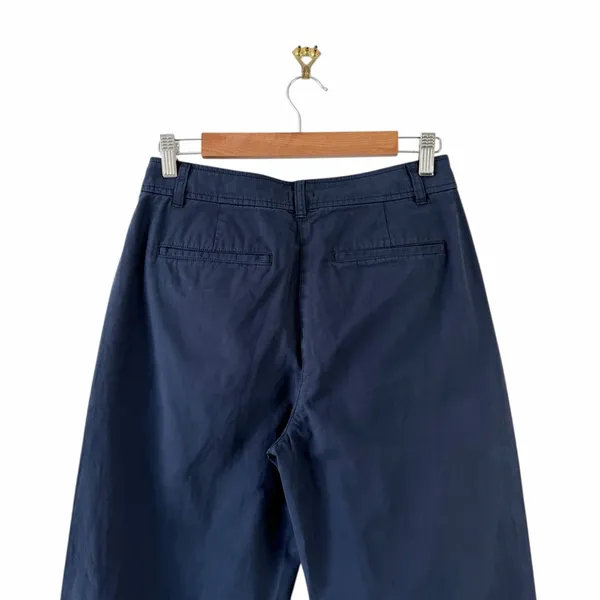 J. Crew Pleated Button Front Pants in Chino Navy Blue Size 2 NWT - Image 9