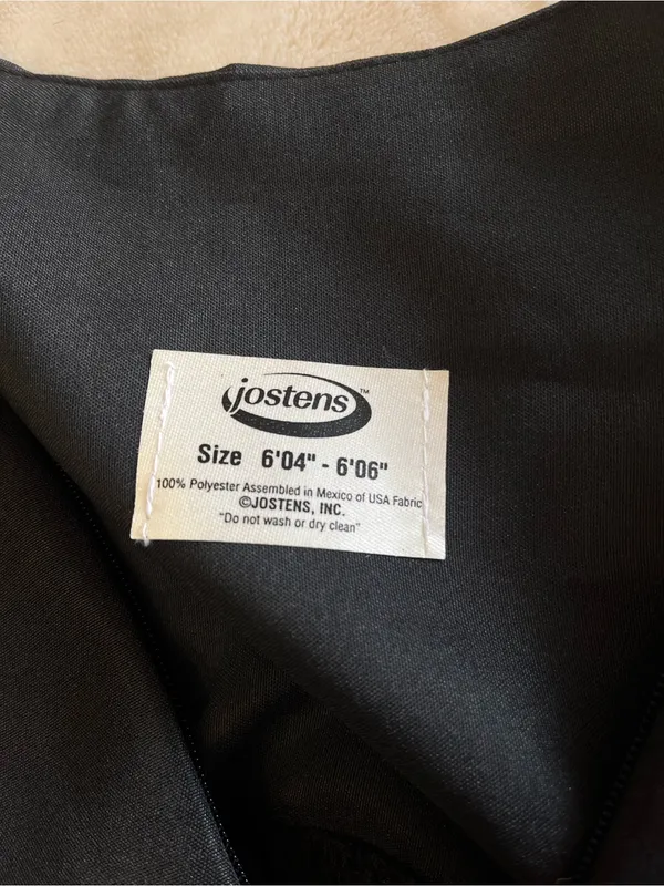JOSTENS Black Unisex Graduation Gown Zip Up Robe Adult Sz 6’4-6’6. EUC - Image 3