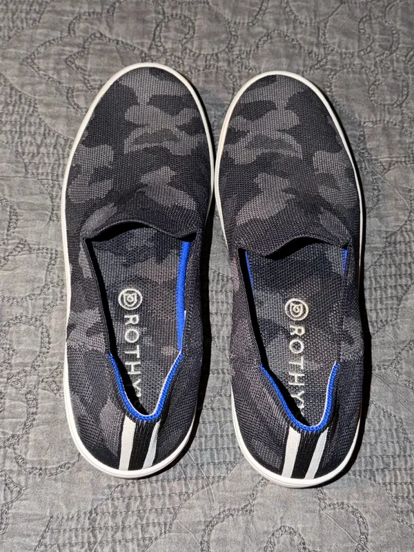 Rothy’s The Original Slip On Sneaker-Black Grey Camo Women’s Size-9.5 - Image 4