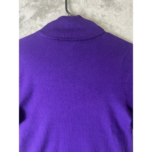 Lauren Ralph Lauren XL Purple Pleated Georgette Long Sleeve Blouse Classic New - Image 4
