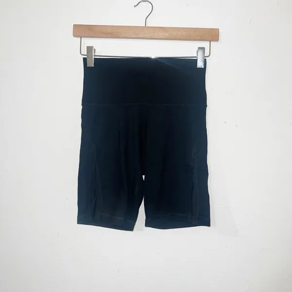 Offline by Aerie goals black high rise pull on mesh detail biker shorts - Image 2