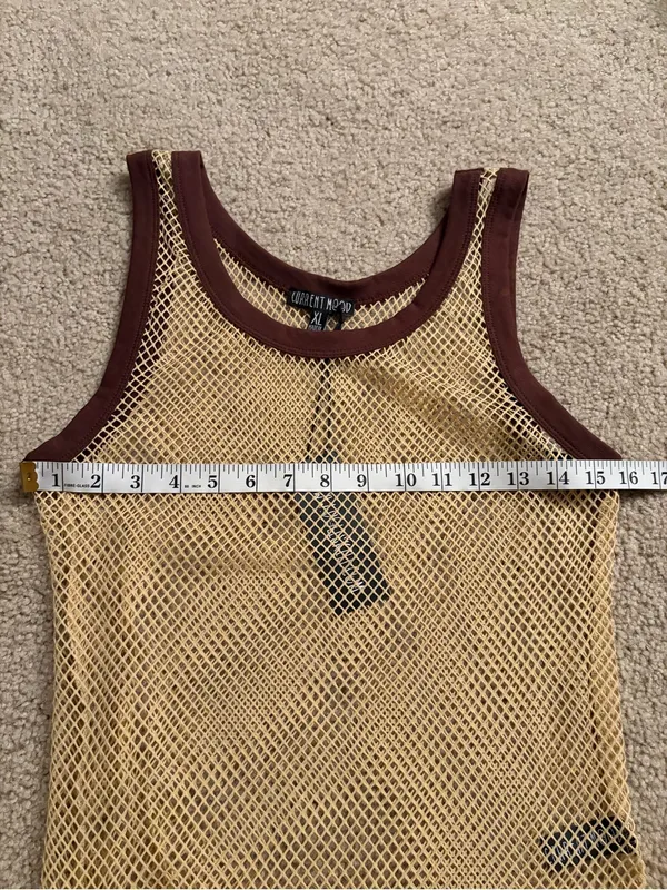 Current mood dolls kill mesh beige brown summer sleeveless tank top size xl NWT - Image 11