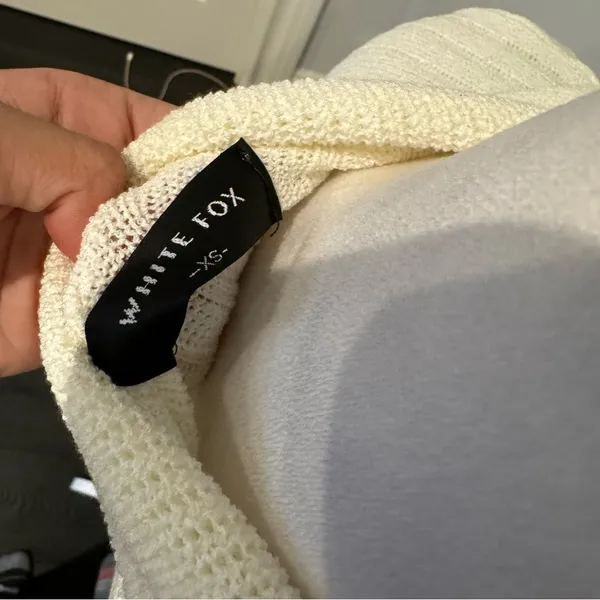 White Fox Off White Button Down Fitted Sweater - Image 5