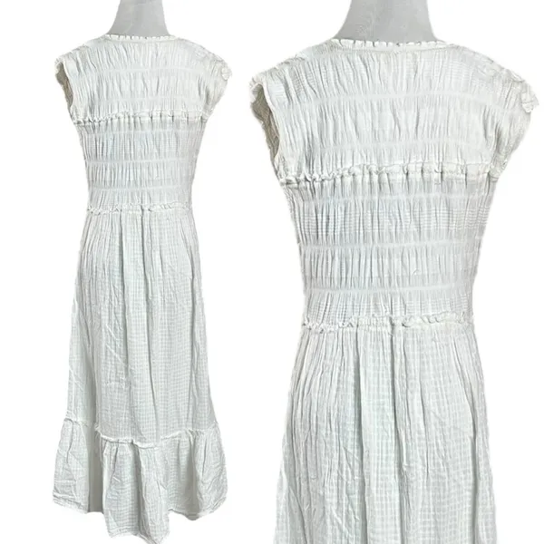 Free People Ethereal Cottage Desert Dazed Midi Dress Maxi Top Ivory Small Boho - Image 8