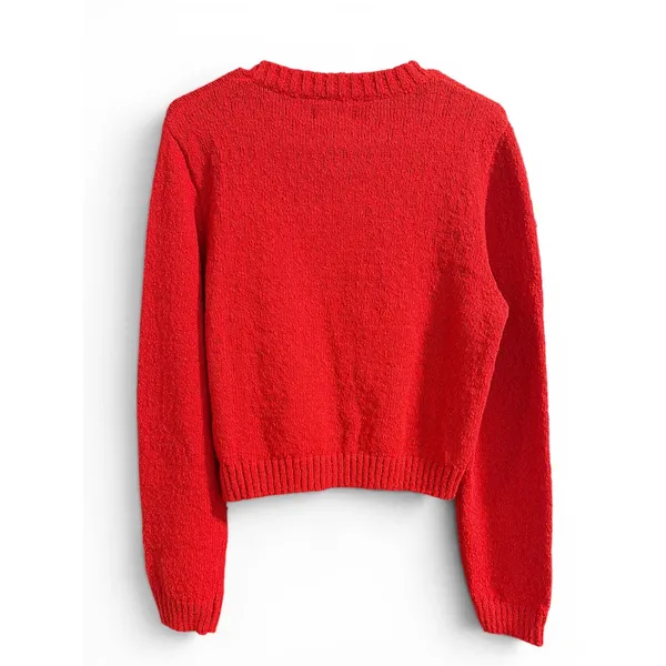 Urban Revivo Womens Red Textured Knit‎ Button Front Cardigan Size US 12 - Image 2