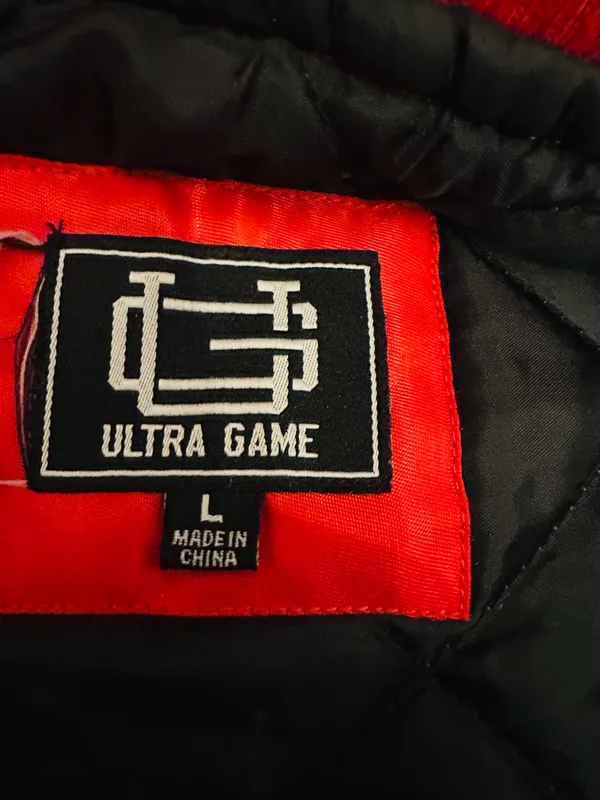 NBA Ultra Game Men's L Chicago Bulls Bomber Varsity Snap Up Jacket - Image 12