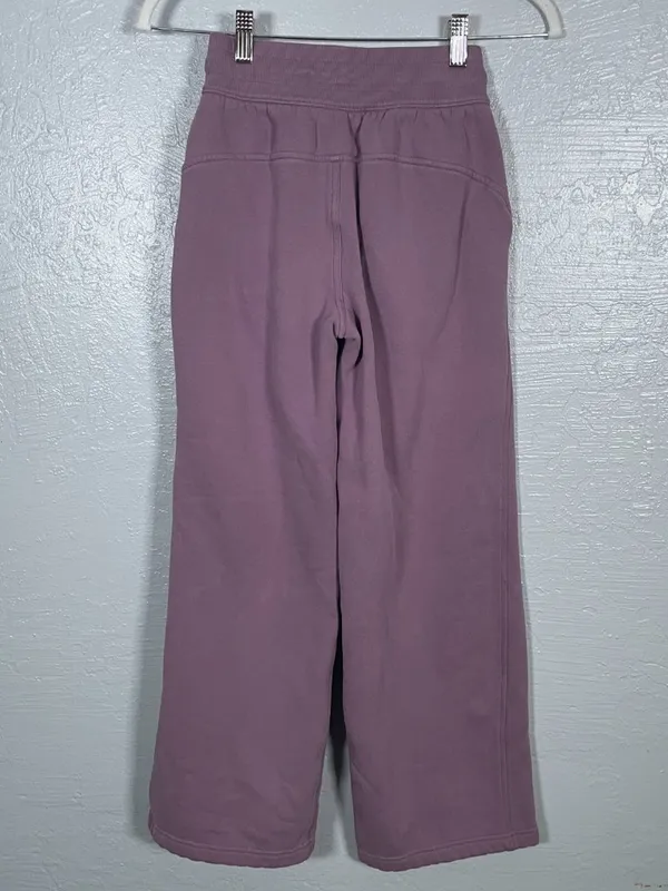 Lululemon Women XXXS Purple Lavender Lux Scuba Mid-Rise Wide-Leg Pant Athleisure - Image 5
