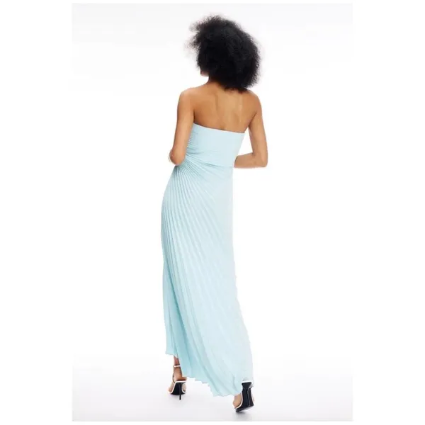 A.L.C. Frank Layla Gown Cascade Light Blue Pleated Satin Maxi Dress Size 8 - Image 2