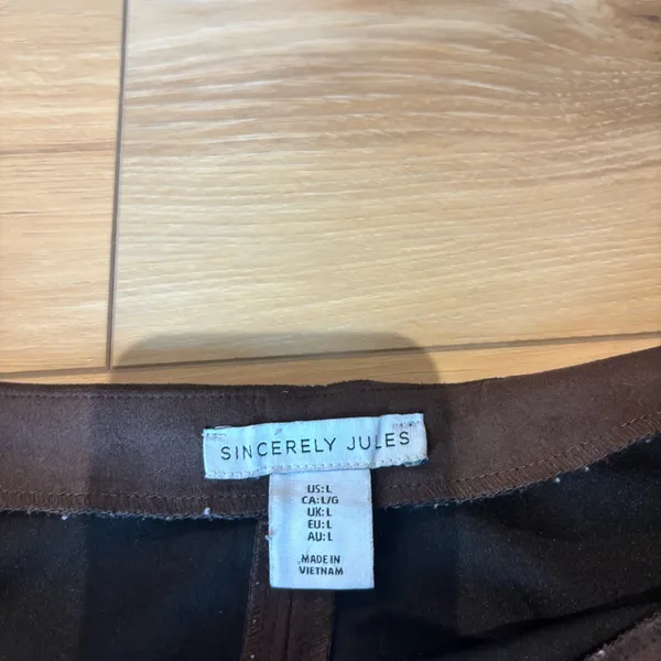 Sincerely Jules Brown Faux Suede Mini Skirt - Image 4