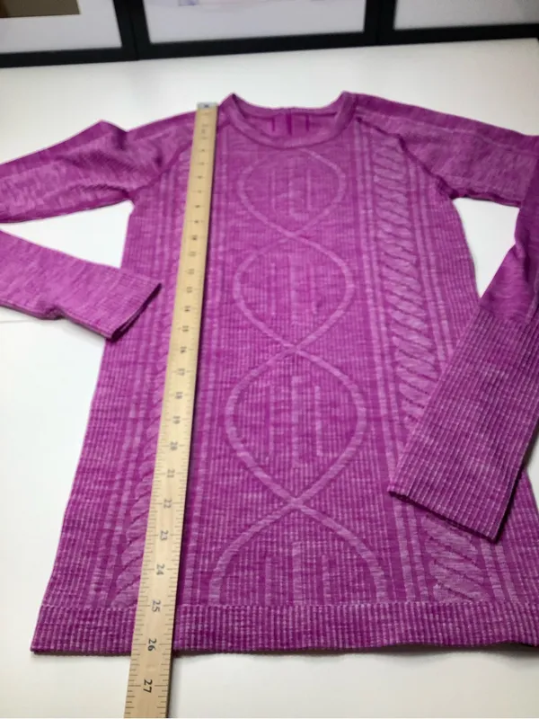 Lululemon Rest Less Crewneck Pullover in Heathered Ultra Violet Hue Size 4 NWOT - Image 5