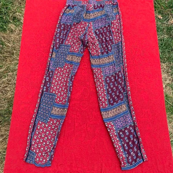 bershka floral‎ patchwork pants size small - Image 4