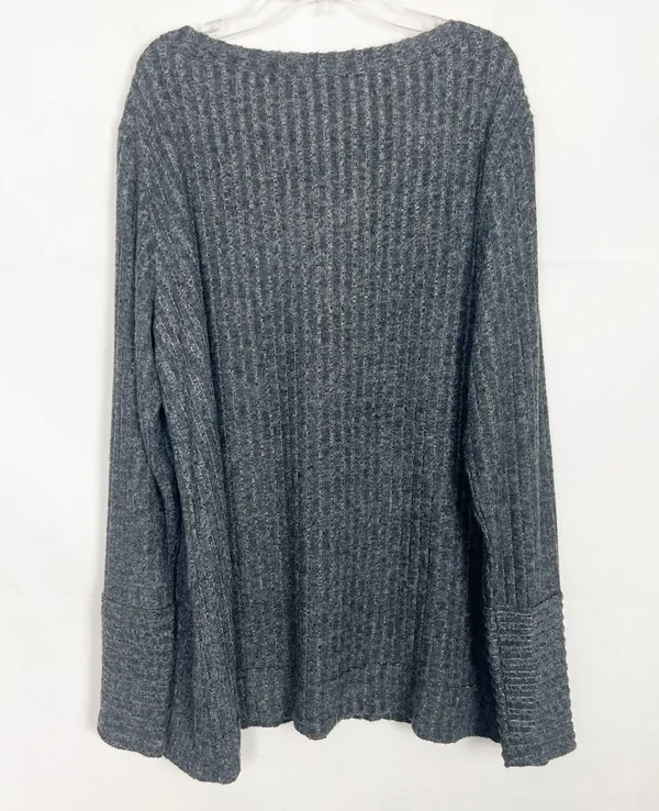 Women's Pullover Ribbed V-Neck Sweater Size XL - Image 5