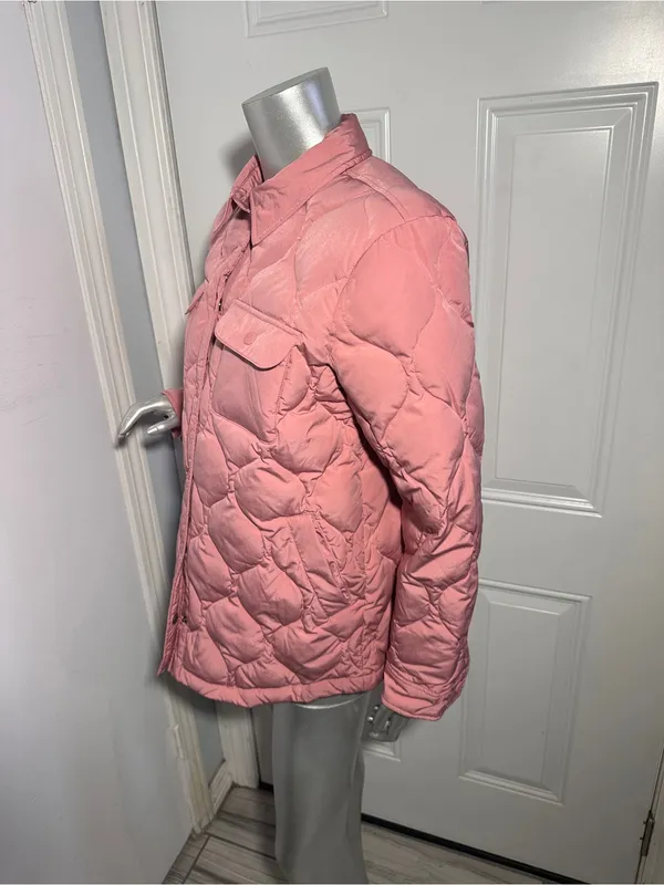 Marine Layer Leslie Puffer Down Quilted Overshirt Jacket Pink Mauve Size S - Image 5