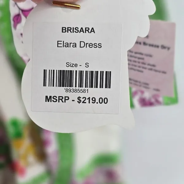 Brisara Elara Dress Womens S Tiger Floral Block Print White Maxi NEW - Image 3