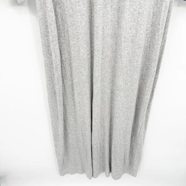 Aerie Womens Grey Ribbed Long Sleeve Low Back Bodycon Lounge Maxi Dress Size M - Image 5