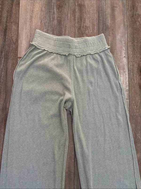 Free People Striped Slit Hem Lounge Sleep Pants XS - Image 3