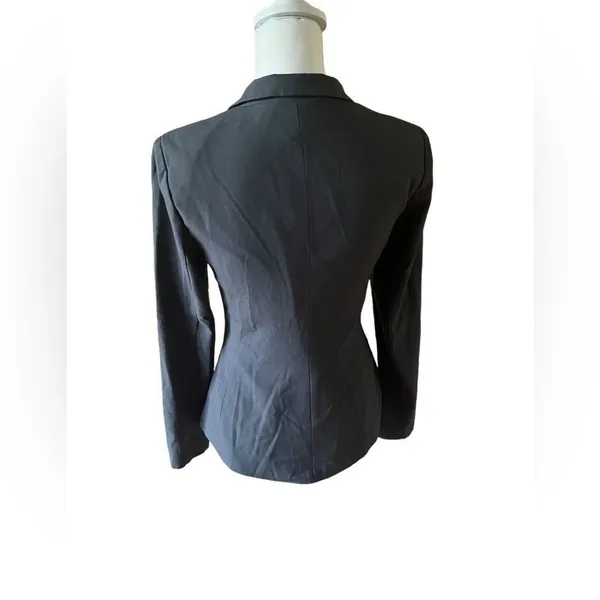 Venus Charcoal Gray Open Front Blazer Notched Lapel Workwear Size 4 - Image 4