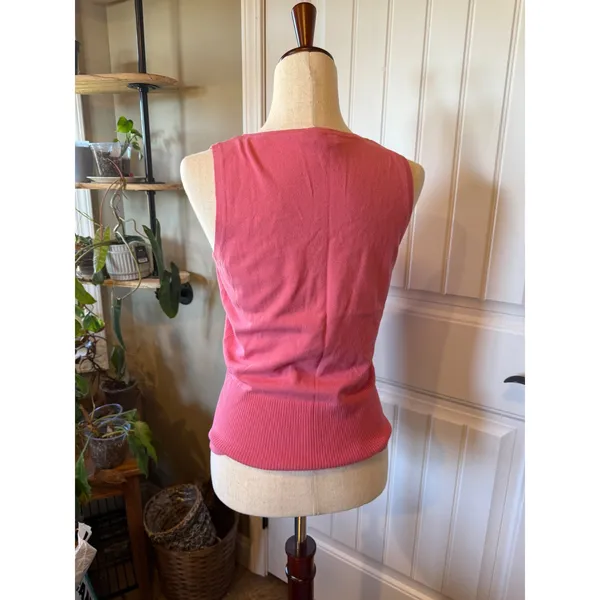 HAROLDS Womens Pink Ribbed Knit Sleeveless Sweater Tank Top Size‎ M - Image 2