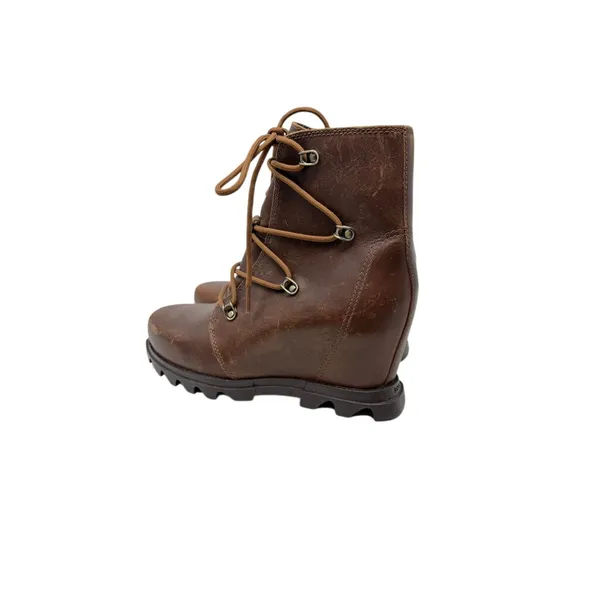Sorel Joan Of Arctic‎ Wedge III Brown Leather Lace Up Boots Women Size 9 - Image 11
