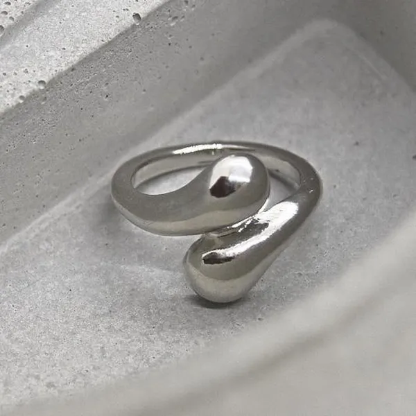 Silver Water Drop Ring Size 6 - Image 6